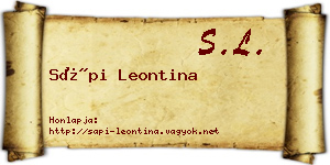 Sápi Leontina névjegykártya
